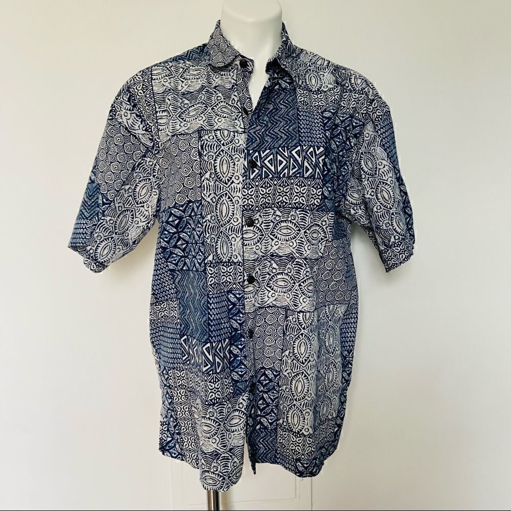 Pau Hana Hawaii 90s Print Dad Shirt Y2K